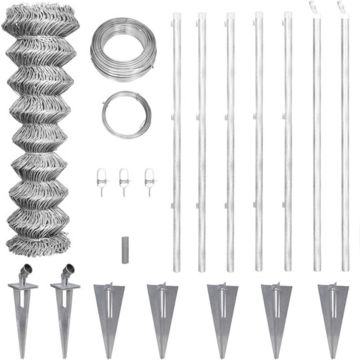 vidaXL Gaashek met palen 15x1 m gegalvaniseerd staal