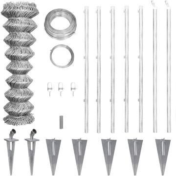 vidaXL Gaashek met palen 15x1,25 m gegalvaniseerd staal