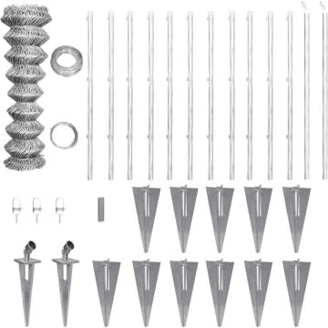 vidaXL Gaashek met palen 25x1,5 m gegalvaniseerd staal