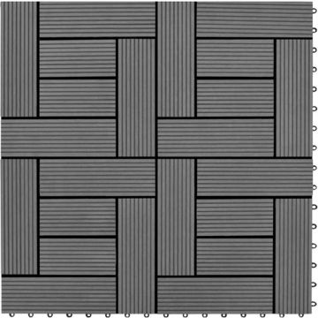 vidaXL Terrastegels 11 stuks 30 x 30 cm WPC 1 m2 (grijs)