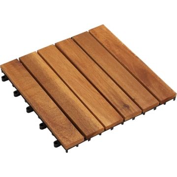 vidaXL Terrastegels acaciahout 30 x 30 cm verticaal patroon (10 stuks)