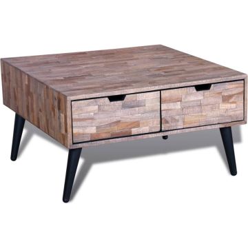 vidaXL Salontafel met 4 lades gerecycled teakhout