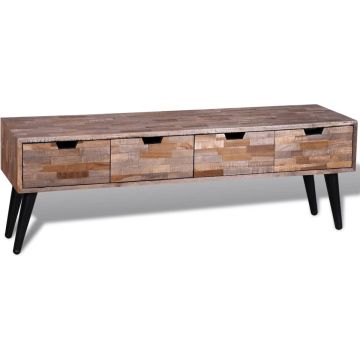 vidaXL Tv-meubel met vier lades gerecycled teak