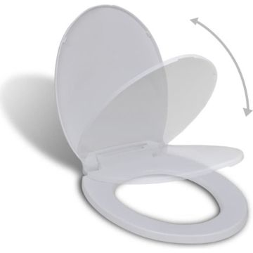 vidaXL Toiletbril soft-close ovaal wit