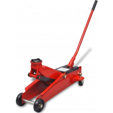 vidaXL Hydraulische vloerkrik laag profiel 3 ton rood