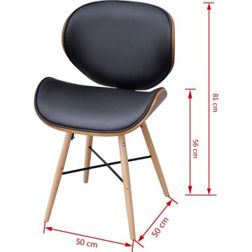 vidaXL Eetkamerstoelen 6 st gebogen hout en kunstleer