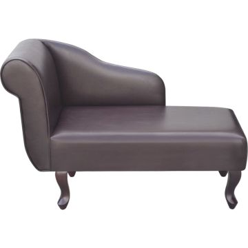 vidaXL Chaise longue kunstleer bruin