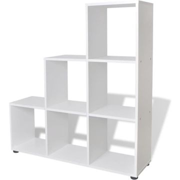 vidaXL Boekenkast/presentatiemeubel trapvormig 107 cm wit