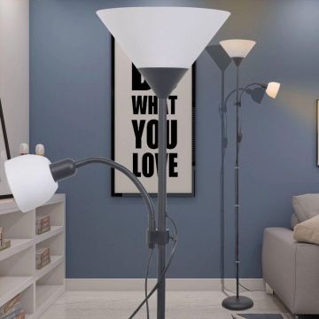 vidaXL Vloerlamp zwart