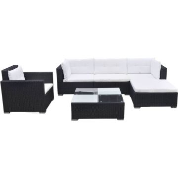 vidaXL-6-delige-Loungeset-met-kussens-poly-rattan-zwart