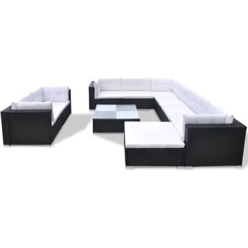 vidaXL-10-delige-Loungeset-met-kussens-poly-rattan-zwart