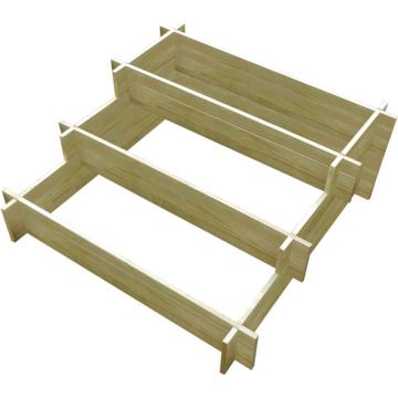 vidaXL Plantenbak drielaags 90x90x35 cm geïmpregneerd hout