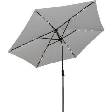 vidaXL Zweefparasol kantelbaar met LED 3 m zandwit