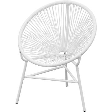 vidaXL Tuinmaanstoel poly rattan wit