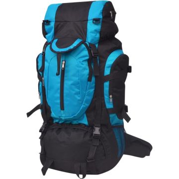 vidaXL Rugzak hiking XXL 75 L zwart en blauw