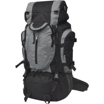 vidaXL Rugzak hiking XXL 75 L zwart en grijs