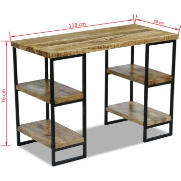 vidaXL Bureau 110x50x76 cm mangohout