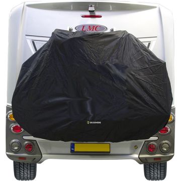 STAR fietsdragerhoes van DS COVERS – Outdoor – Waterdicht – met gevarenbordhouder – 300D Oxford – Incl. Opbergzak – geschikt voor 2/3 fietsen – beschermt de fiets(en) achterop de caravan en camper