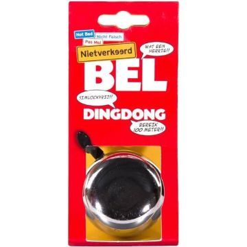 Fietsbel Ding-Dong NietVerkeerd ø60mm - chroom