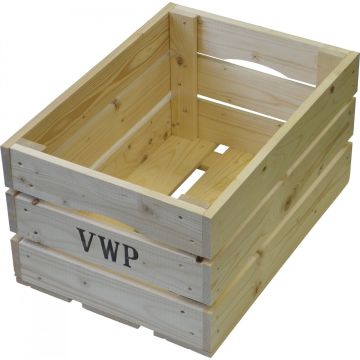 Vwp Fietskrat - Hout - 40 liter- Naturel