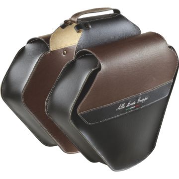 Selle Monte Grappa Fashion Dubbele Fietstas - Kunstleer - 33 Liter - Zwart / Donkerbruin