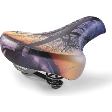 Selle Monte Grappa Sunset Horse - Fietszadel - Met veer - Skay / Kunstleer - Blauw / Oranje