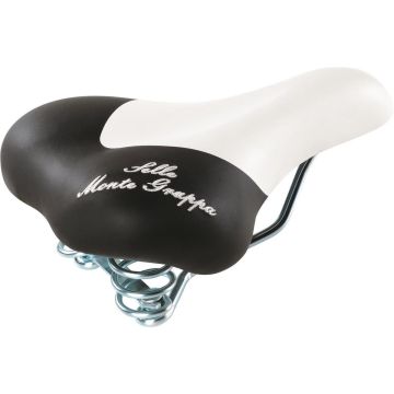 Selle Monte Grappa Fashion - Fietszadel - Met veer - Cream / Wit / Zwart