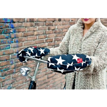 Wobs Fietshandwarmers Unisex - Stars Black &amp; White - One Size