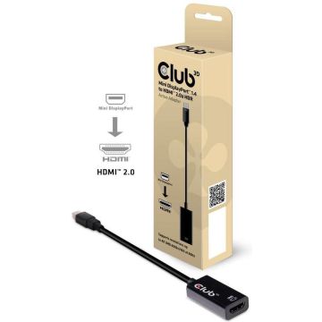 club3D CAC-1180 DisplayPort Adapter [1x DisplayPort stekker - 1x HDMI-bus] Zwart