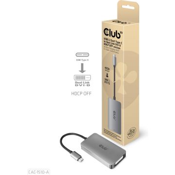 CLUB3D cac-1510 USB C DVI-D Dual link Grijs