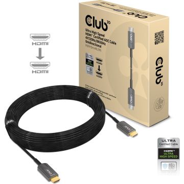 CLUB3D Ultra High Speed â€‹â€‹HDMI 2.1â„¢ gecertificeerde AOC-kabel 4K120Hz/8K60Hz Unidirectioneel M/M 15m