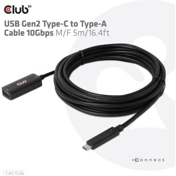 USB TYPE C GEN 2 TO TYPE-A CABLE 10GBPSM/F 5M/16.4FT