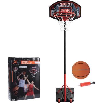 XQ Max Basketbalset - Basketbalstandaard - Verstelbaar van 1.38 m tot 2.5 m - Zwart/Oranje