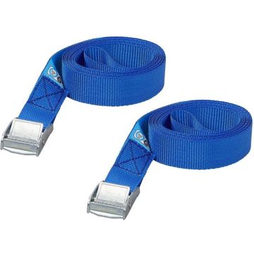 Pro Plus Spanband met Snelsluiting - Blauw - 25 mm x 2.5 meter - 2 stuks