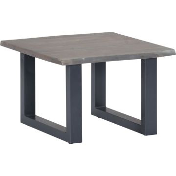 vidaXL Salontafel met natuurlijke randen 60x60x40 cm acaciahout grijs