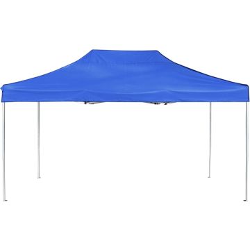 vidaXL Partytent professioneel inklapbaar 4,5x3 m aluminium blauw