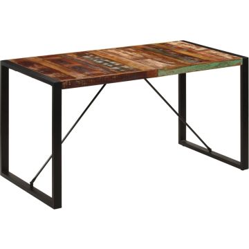 vidaXL Eettafel 140x70x75 cm massief gerecycled hout