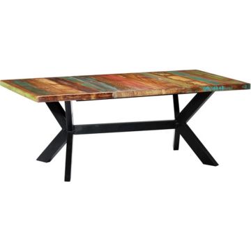 vidaXL Eettafel 200x100x75 cm massief gerecycled hout