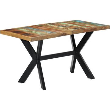 vidaXL Eettafel 140x70x75 cm massief gerecycled hout