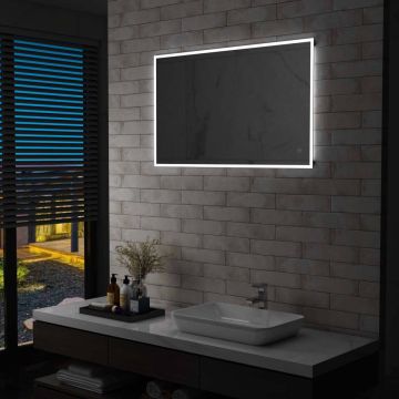 vidaXL Badkamerspiegel LED met aanraaksensor 100x60 cm