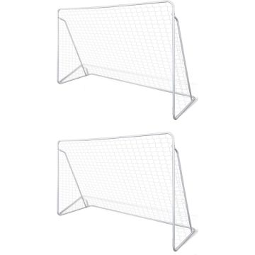 vidaXL Voetbalgoals 2 st 240x90x150 cm staal