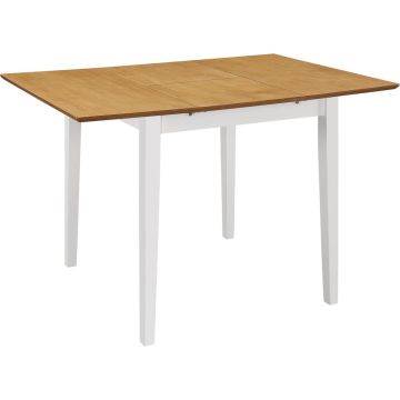 vidaXL Eettafel verlengbaar (80-120)x80x74 cm MDF wit