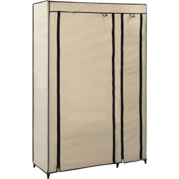 vidaXL Kledingkast opvouwbaar 110x45x175 cm stof crème