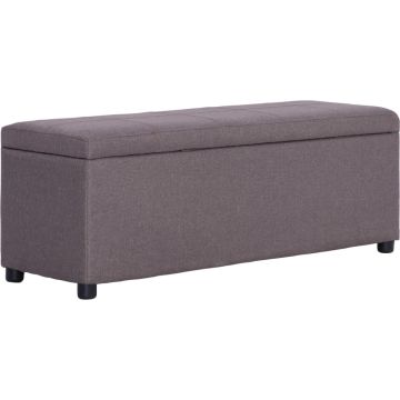 vidaXL Bankje met opbergvak 116 cm polyester taupe