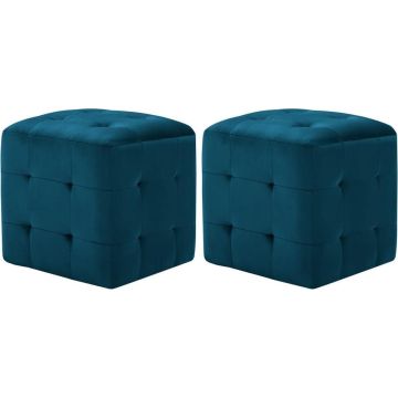 vidaXL Nachtkastjes 2 st 30x30x30 cm fluweel blauw