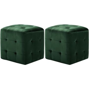 vidaXL Nachtkastjes 2 st 30x30x30 cm fluweel groen