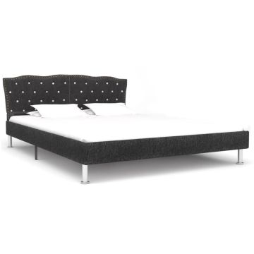 vidaXL Bedframe stof donkergrijs 160x200 cm