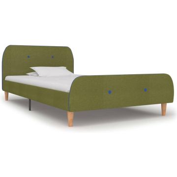 vidaXL Bedframe stof groen 90x200 cm