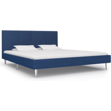 vidaXL Bedframe stof blauw 180x200 cm