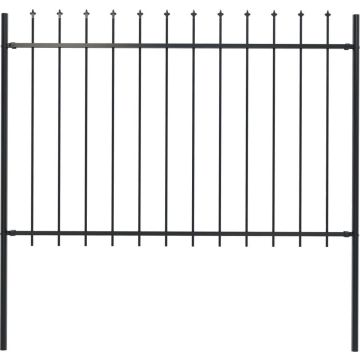 vidaXL Tuinhek met speren bovenkant 1,7x1,2 m staal zwart